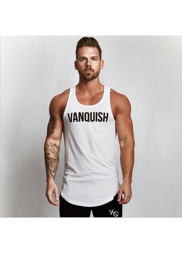 Muscle brother VQ sleeveless sports men's Vest fitness running I-shaped vest breathable slim training vest
