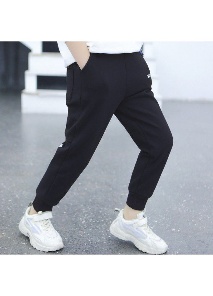 Boys' pants 2021 spring and autumn new boys' sports pants Korean CUHK children's casual pants streamline cotton pants 