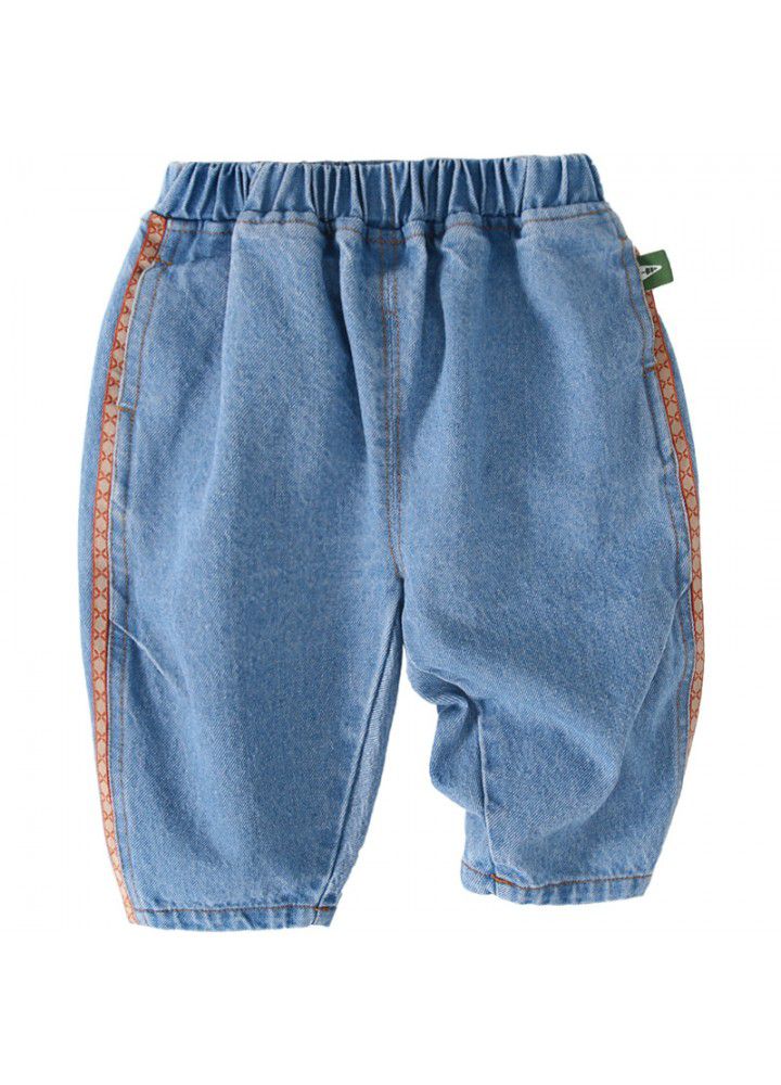 Amila children's clothing 2021 autumn new baby girl jeans children's girls' foreign style pants spring and Autumn