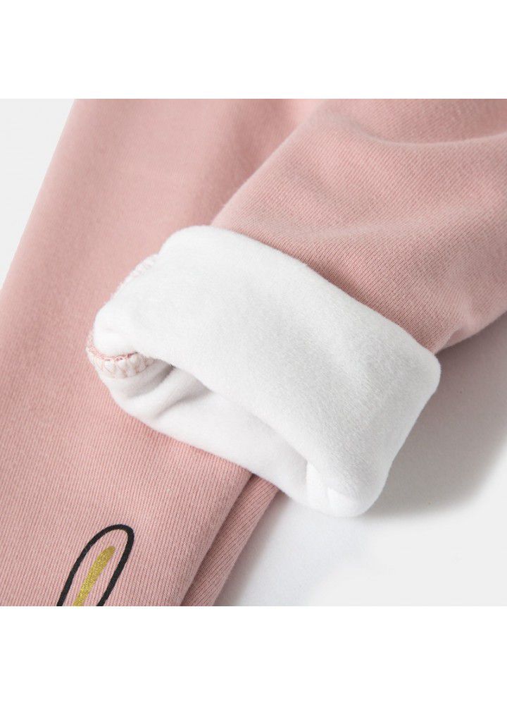 Girls' underpants autumn winter 2020 new children's middle waist thickened plush cartoon underpants children's pants 