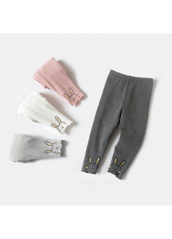 Girls' underpants autumn winter 2020 new children's middle waist thickened plush cartoon underpants children's pants 