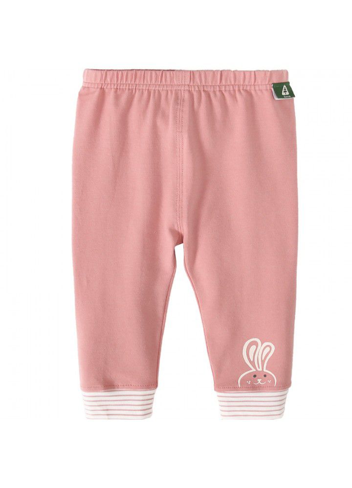 Amila children's wear 2021 new girls' pants spring and autumn wear children's foreign style pants striped girls' Leggings 