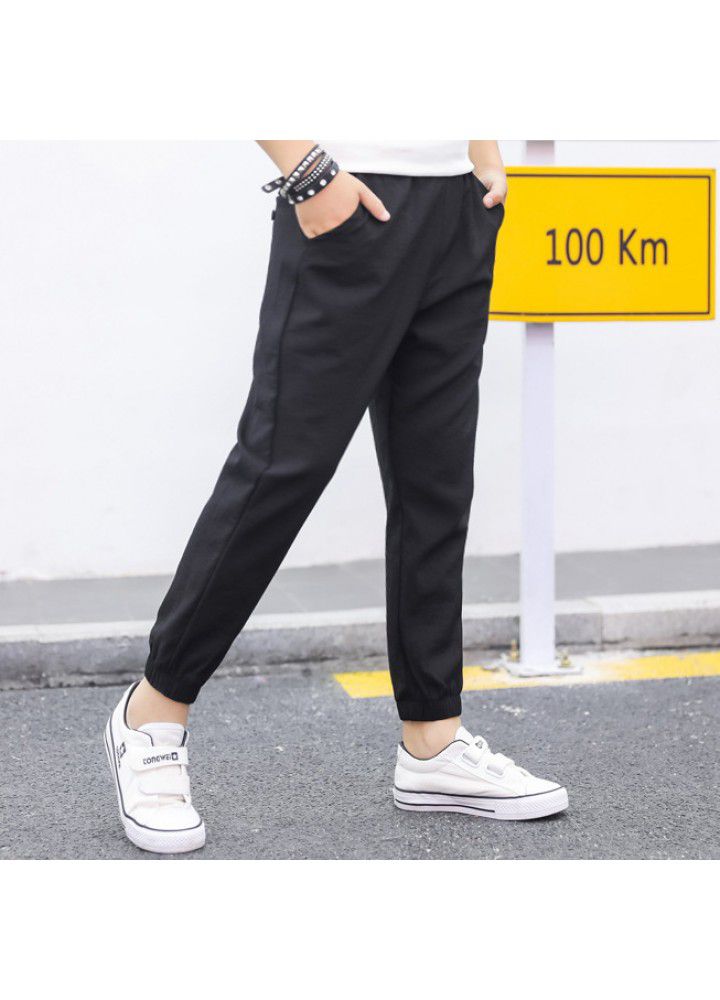 Manufacturers wholesale 2020 boys' Capris summer thin pants children's anti mosquito pants middle and large children's leisure sports pants 