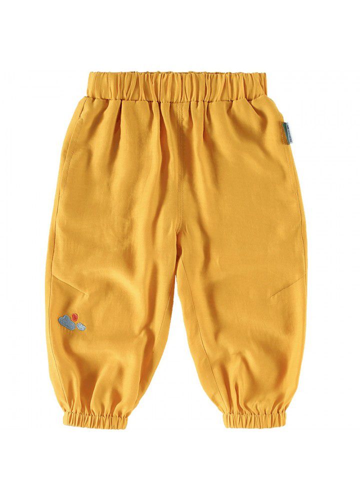 Amila Amila children's clothing baby anti mosquito pants summer 2021 new girls' light pants children's casual pants 
