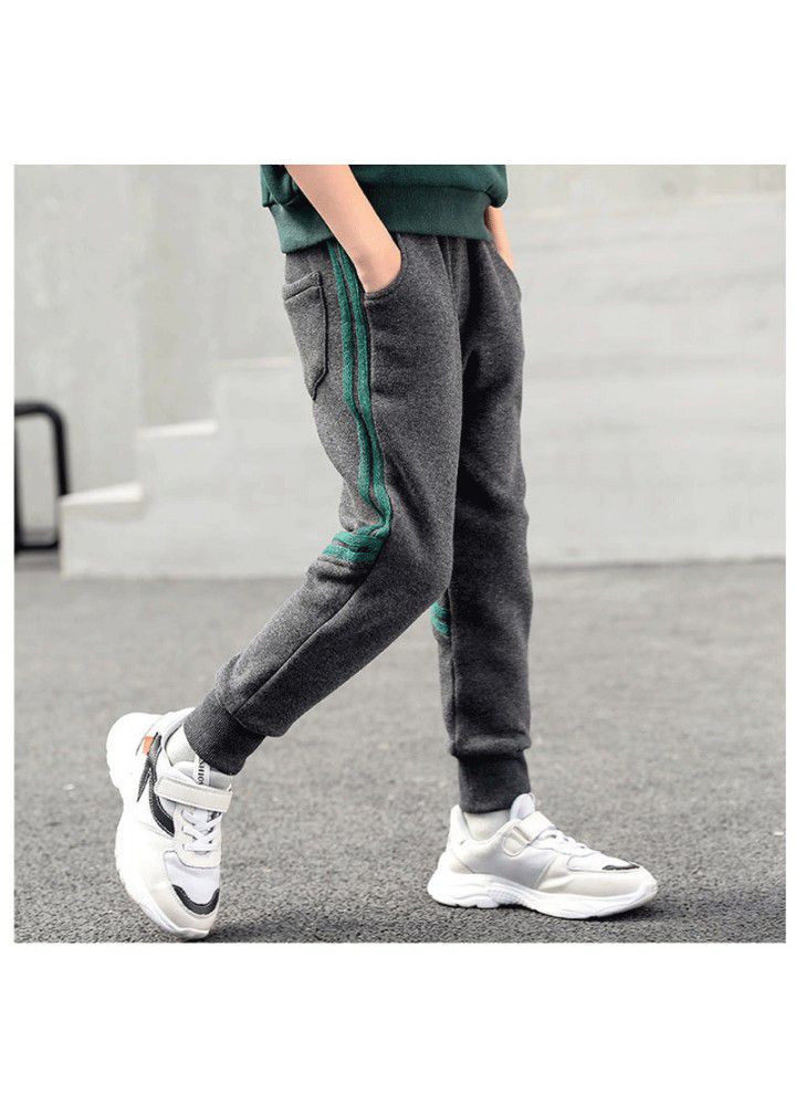 Boys' pants 2021 spring and autumn boys' pants leisure sports pants car green edge pants Zhongda children's pants manufacturer 