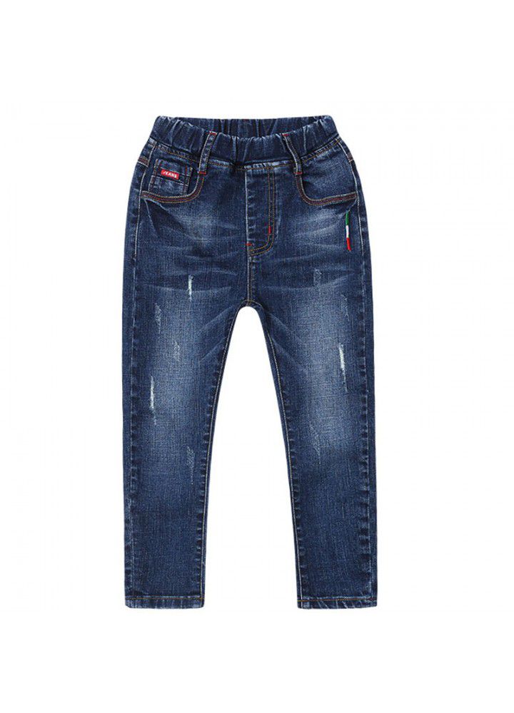 Manufacturer wholesale 2021 spring and autumn new boys' jeans pants children's casual pants boys' thin pants fashion 