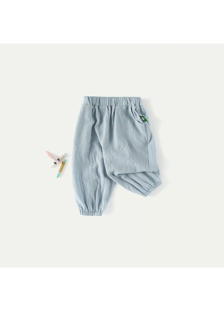 Amila children's summer pants 2021 new children's lightweight and breathable mosquito repellent pants for boys and girls 