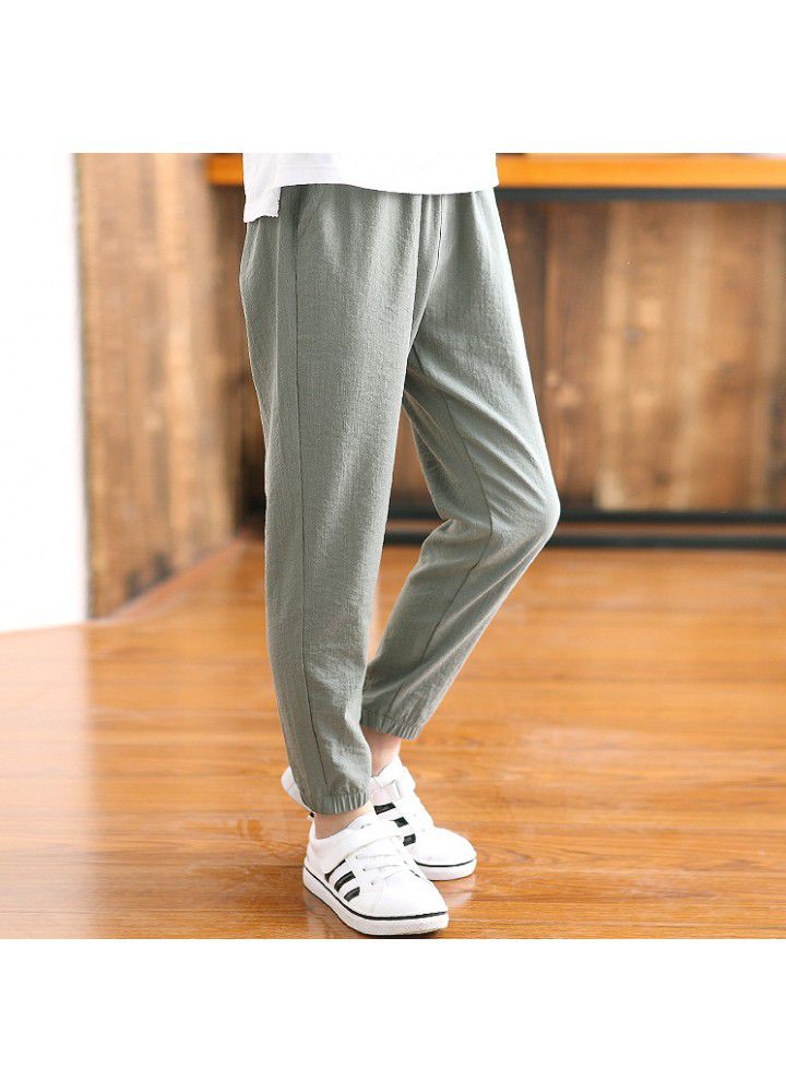 Manufacturers wholesale 2020 boys' Capris summer thin pants children's anti mosquito pants middle and large children's leisure sports pants 