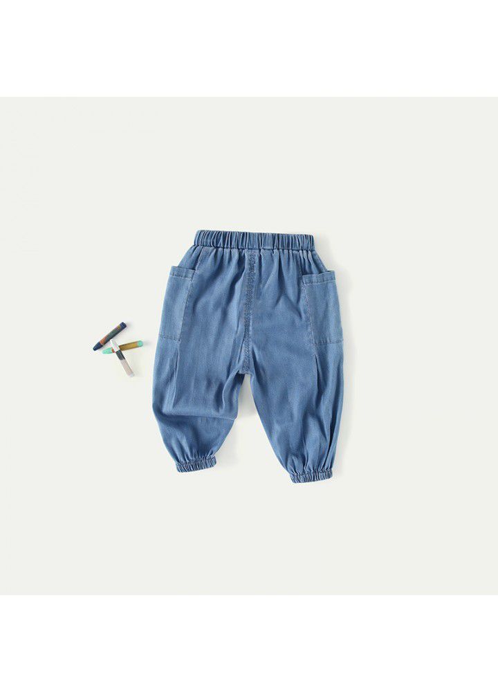 Amila children's clothing boys' 2021 summer new thin casual pants pants small and medium sized boy's anti mosquito pants 