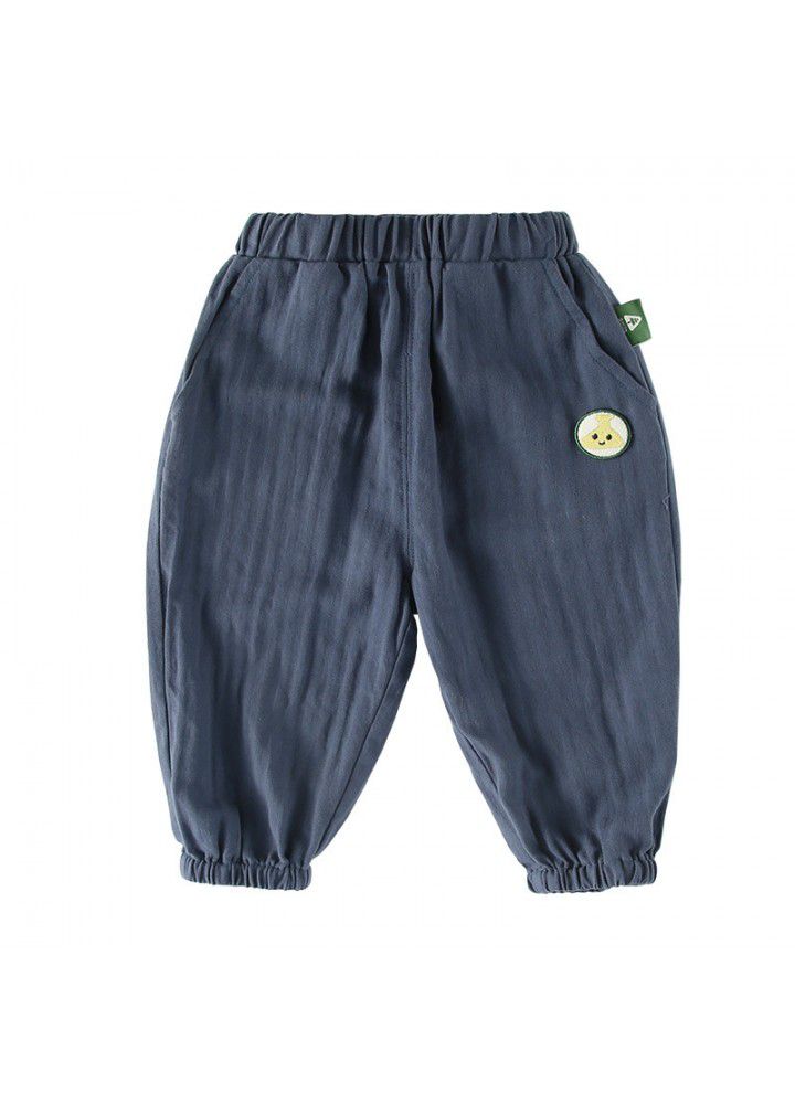 Amila children's clothing boys' 2021 summer new baby boys' thin cotton casual pants boys' anti mosquito pants 