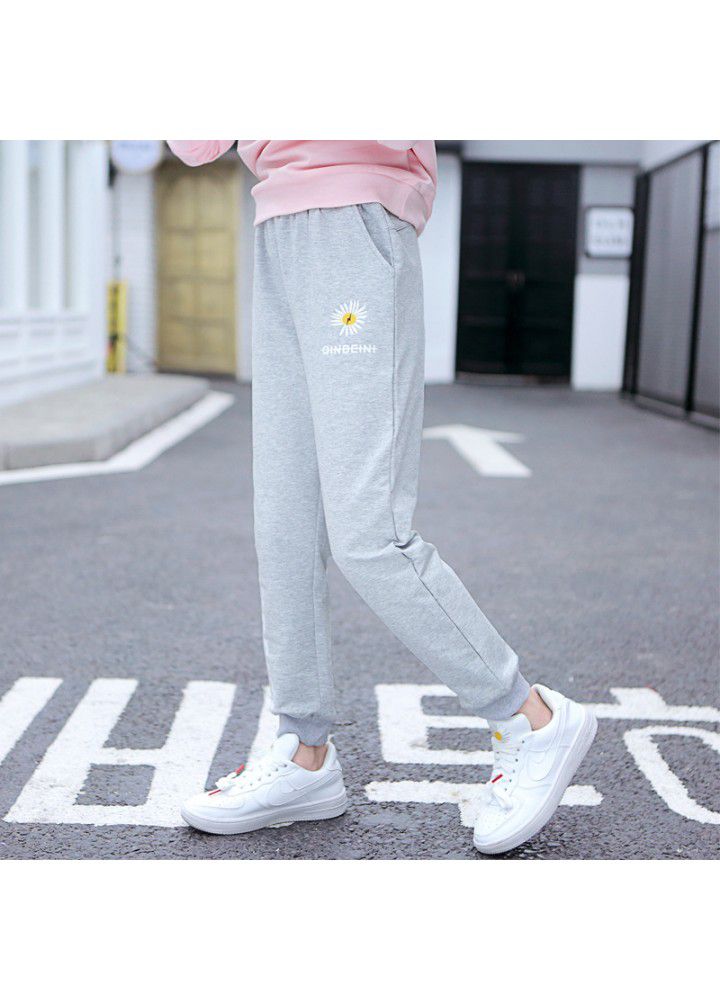 Girls' sports pants spring and autumn 2020 new versatile girls' loose cotton casual pants children's pants 