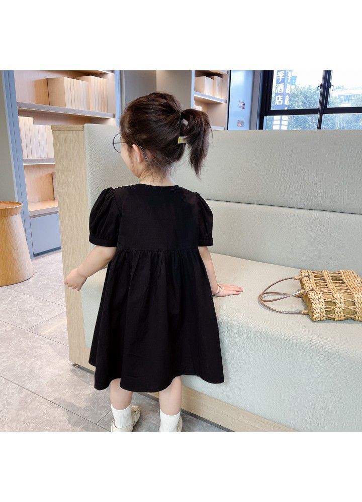 Girls' dress 2021 summer new children's princess dress baby girl calico tie summer dress summer dress 