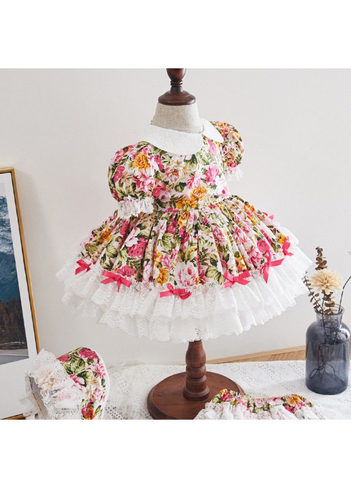 [factory] 2021 summer new Spanish children's dress European and American girl Lolita children's Princess Dress
