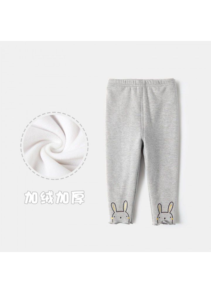 Girls' underpants autumn winter 2020 new children's middle waist thickened plush cartoon underpants children's pants 