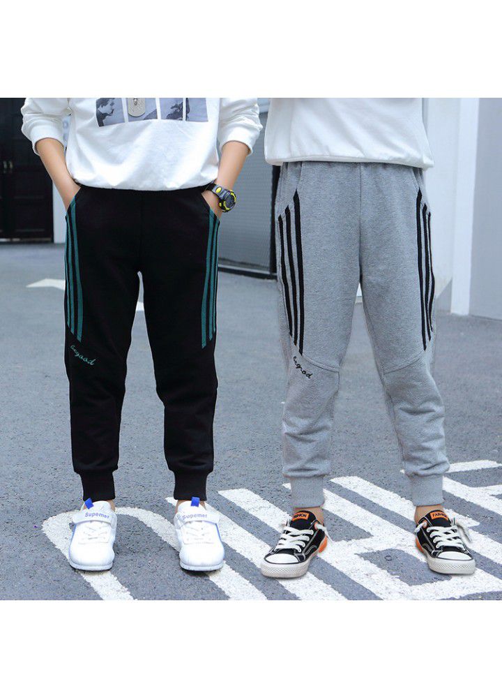 Boys' pants 2021 spring and autumn new cotton cover children's sports pants 