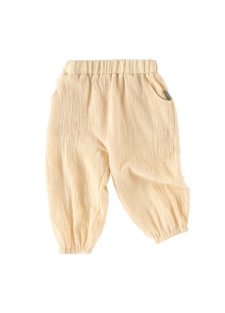 Amila children's summer pants 2021 new children's lightweight and breathable mosquito repellent pants for boys and girls 