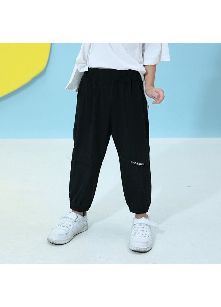A hair generation children's clothing boys' quick drying casual pants summer thin children's ice silk girls' Korean long pants 