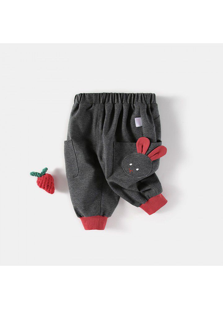 Amila children's clothing 2021 new spring clothing baby girl sports casual pants girl trousers spring and autumn style 