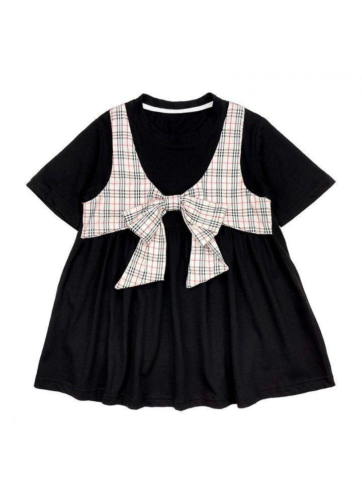 Girls' short sleeve dress 2021 summer new cute T-shirt skirt for children 