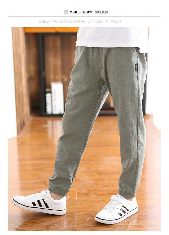 Manufacturers wholesale 2020 boys' Capris summer thin pants children's anti mosquito pants middle and large children's leisure sports pants 