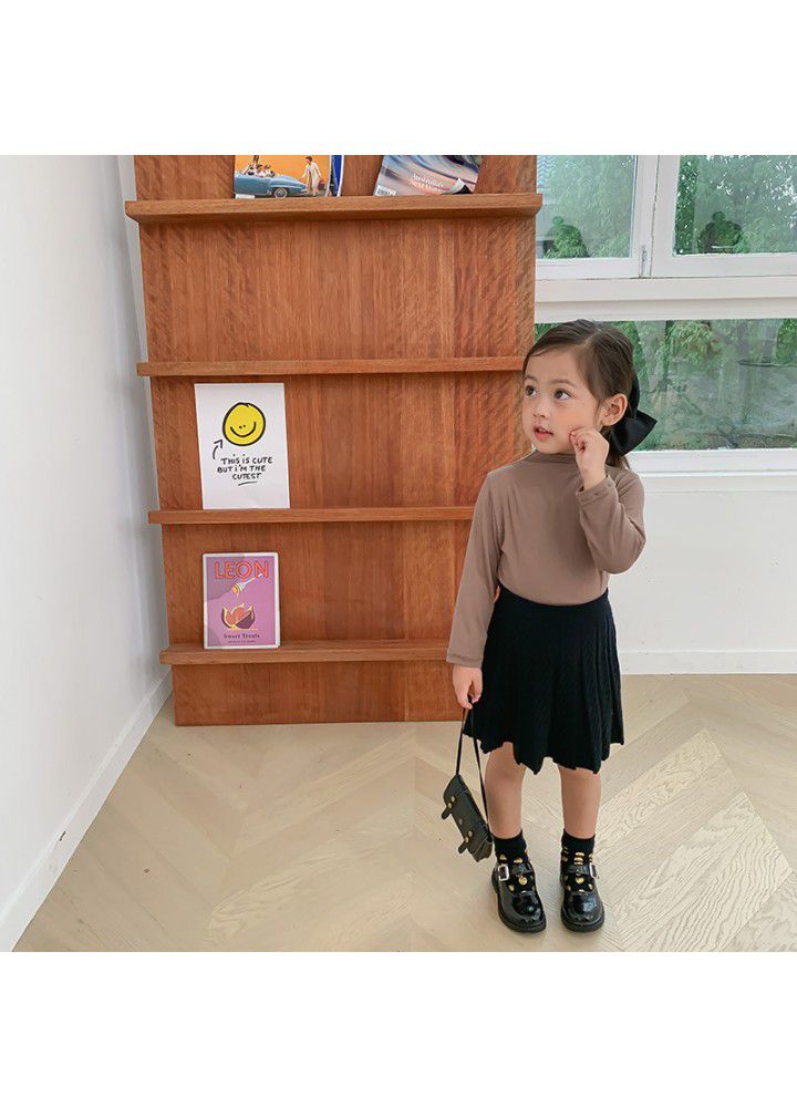 Girls' wool skirt 2020 autumn new children's knitting pleated skirt 