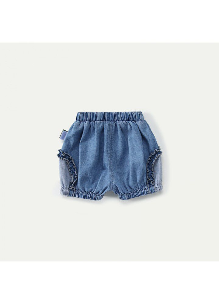 Amila children's printed shorts summer girls' exotic flower bud Pants Girls' wide leg shorts 