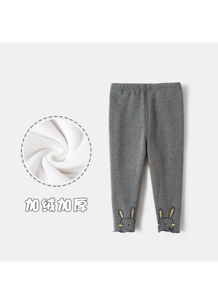 Girls' underpants autumn winter 2020 new children's middle waist thickened plush cartoon underpants children's pants 