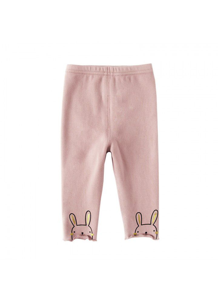 Girls' underpants autumn winter 2020 new children's middle waist thickened plush cartoon underpants children's pants 