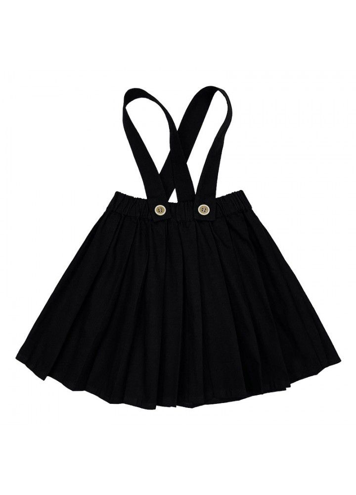 Girl's pleated skirt with straps new style in summer 2021 children's detachable skirt with straps children's fashion 