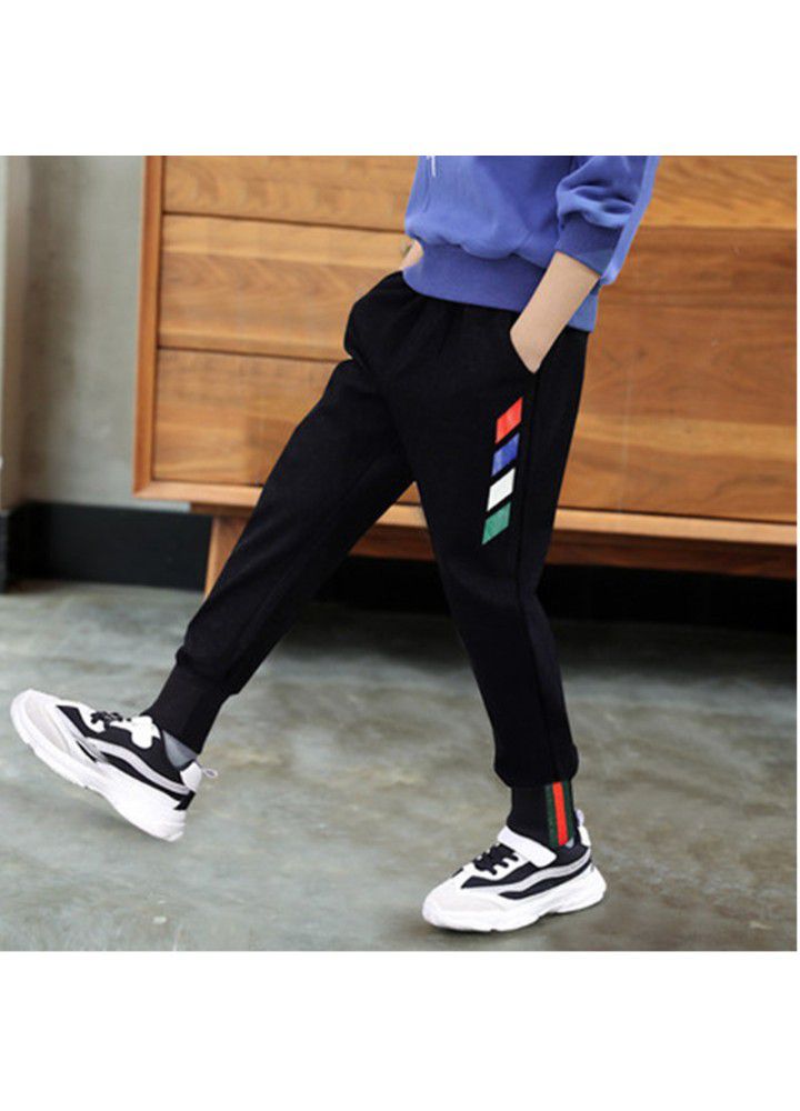 Boys' pants 2021 spring and autumn new casual pants Korean chaopai Zhongda children's sports pants factory wholesale 