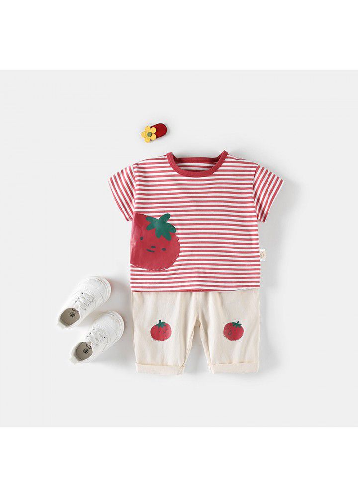 Amila girls' short sleeve suit 2021 new children's casual clothes 