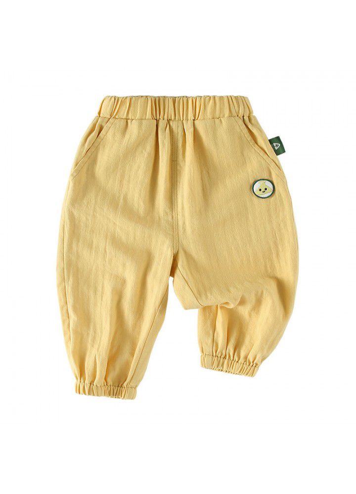 Amila children's clothing boys' 2021 summer new baby boys' thin cotton casual pants boys' anti mosquito pants 