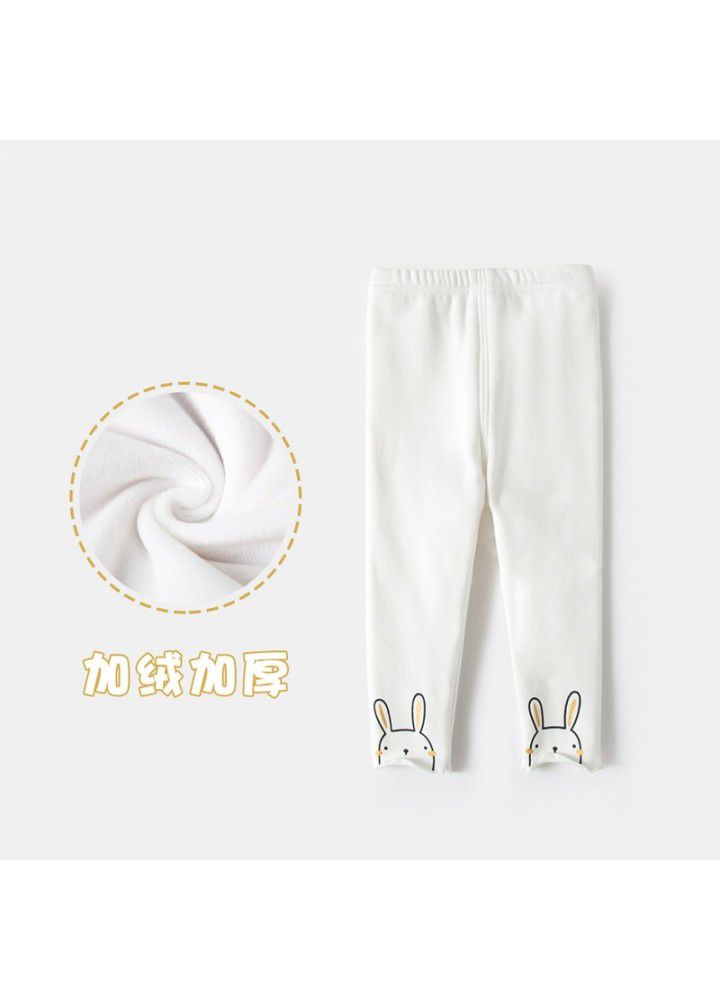 Girls' underpants autumn winter 2020 new children's middle waist thickened plush cartoon underpants children's pants 