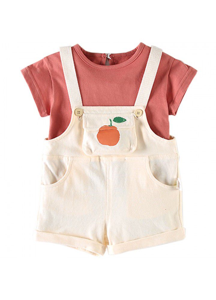 Amila girls' summer suit 2021 new children's leisure summer wear 2-year-old girl's two-piece set 1 