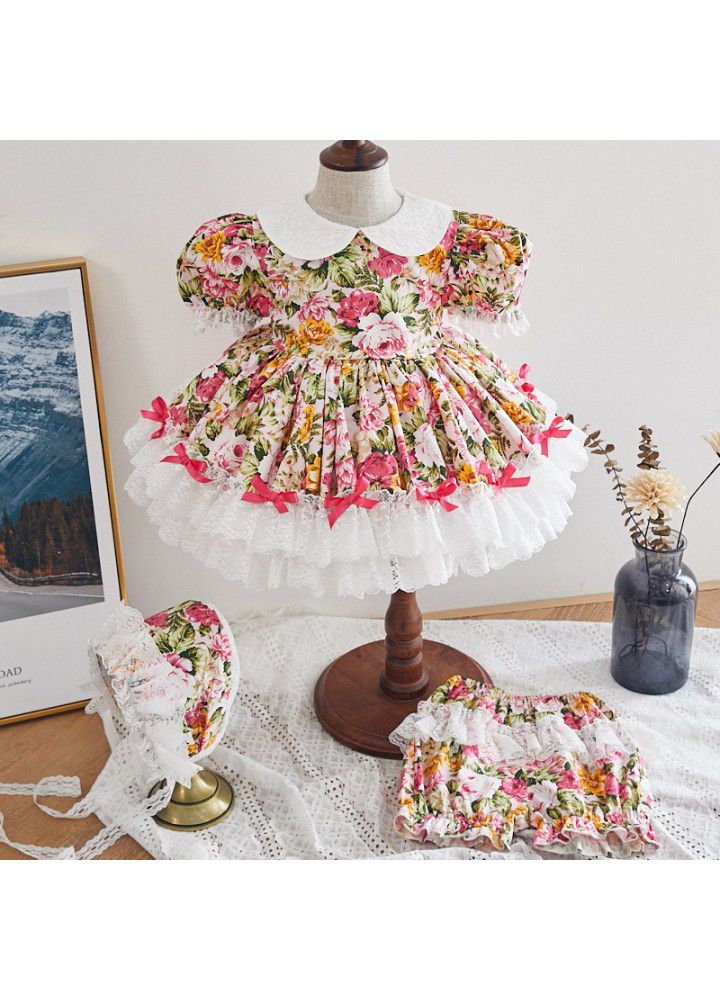 [factory] 2021 summer new Spanish children's dress European and American girl Lolita children's Princess Dress