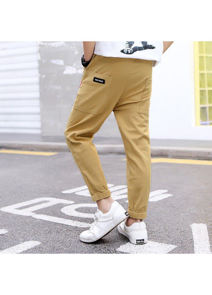 Manufacturer wholesales boy's anti mosquito pants 2021 spring and summer new Imitation cotton and hemp casual pants for children 