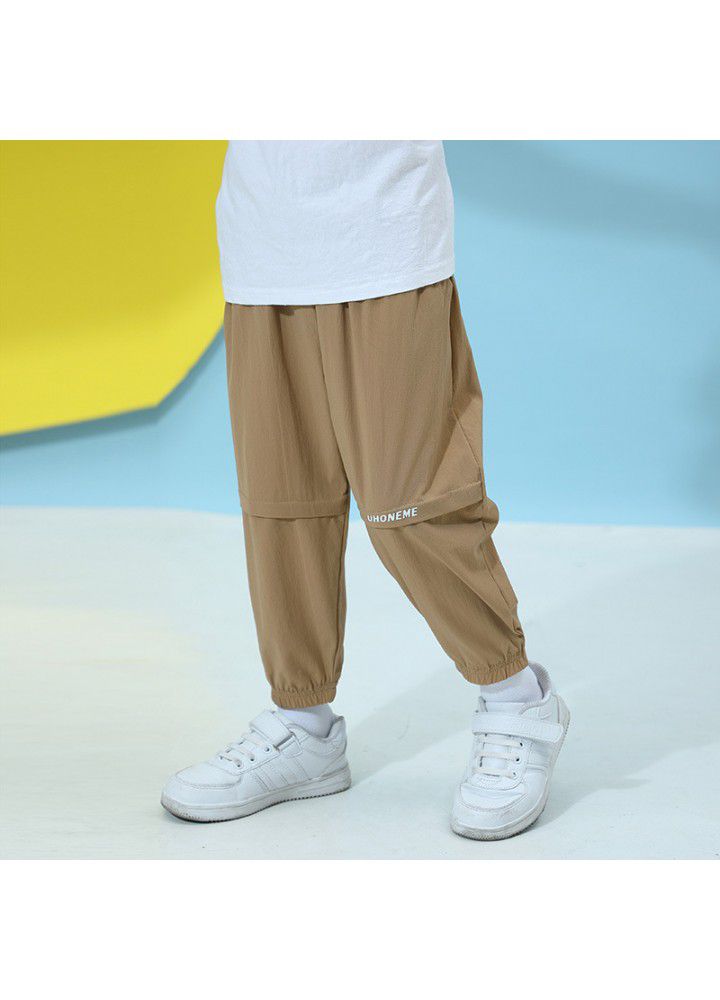 A hair generation children's clothing boys' quick drying casual pants summer thin children's ice silk girls' Korean long pants 