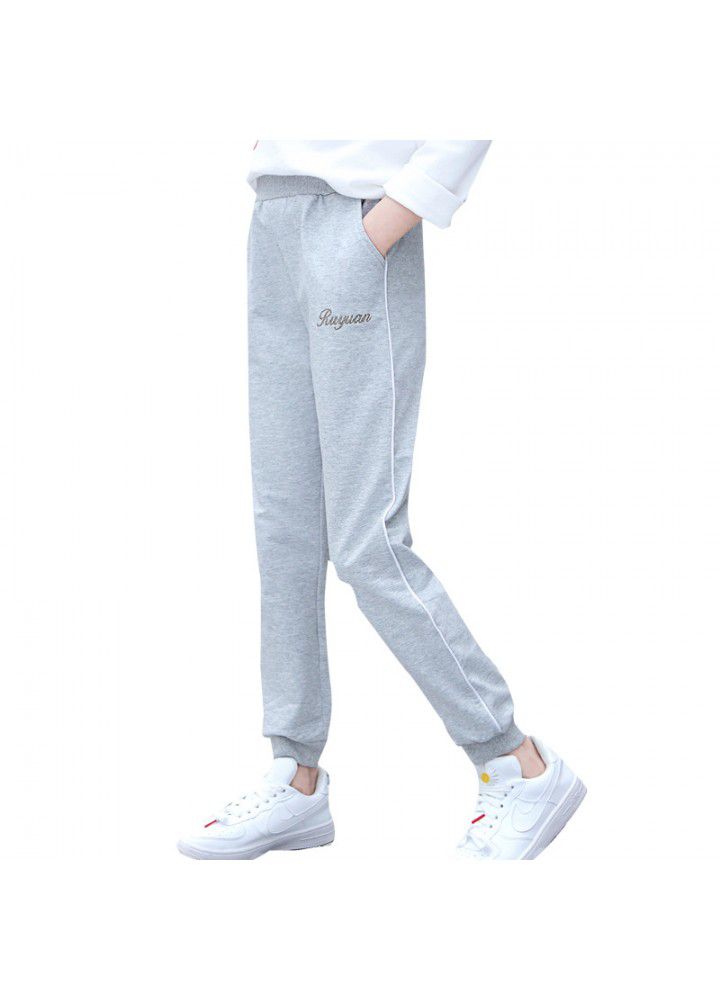 Children's clothing girls' pants spring clothing children's sports pants loose middle school children's casual pants pure cotton spring and autumn girls' pants 