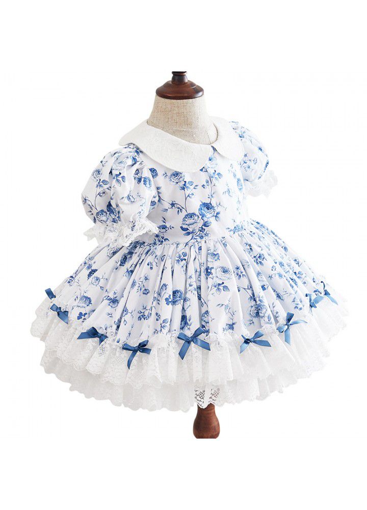 [factory] 2021 summer new Spanish children's dress European and American girl Lolita children's Princess Dress