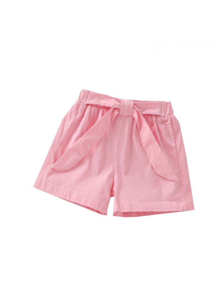 2021 summer new children's wear girls' shorts Korean casual elastic hot pants solid color fashion pants 