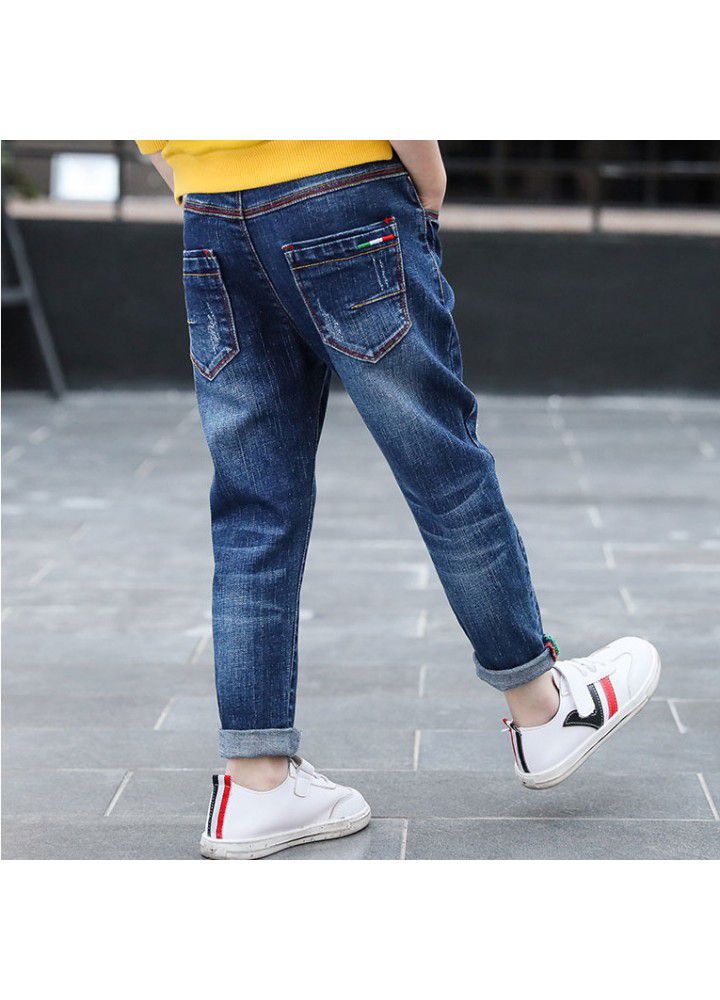 Manufacturer wholesale 2021 spring and autumn new boys' jeans pants children's casual pants boys' thin pants fashion 