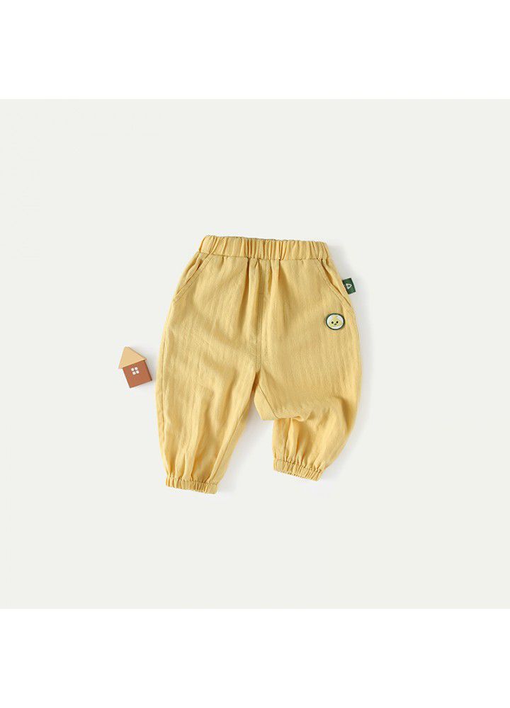 Amila children's clothing boys' 2021 summer new baby boys' thin cotton casual pants boys' anti mosquito pants 