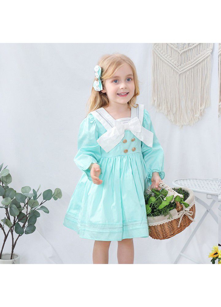 2021 spring new girl's dress Lolita Spanish children's princess skirt cartoon embroidery children's skirt 