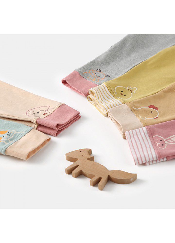 Amila children's wear 2021 new girls' pants spring and autumn wear children's foreign style pants striped girls' Leggings 