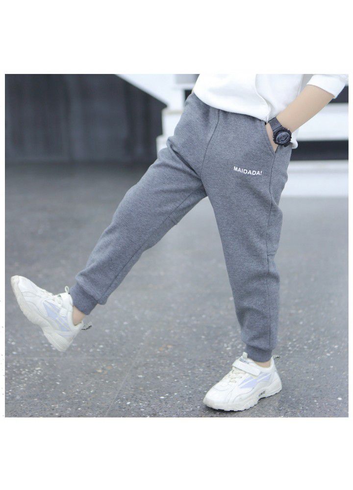 Boys' pants 2021 spring and autumn new boys' sports pants Korean CUHK children's casual pants streamline cotton pants 
