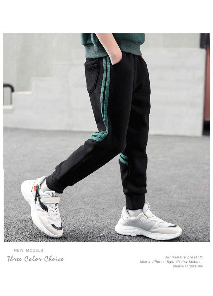 Boys' pants 2021 spring and autumn boys' pants leisure sports pants car green edge pants Zhongda children's pants manufacturer 