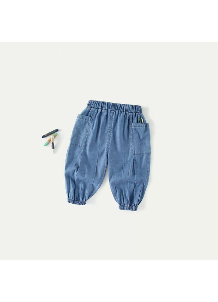 Amila children's clothing boys' 2021 summer new thin casual pants pants small and medium sized boy's anti mosquito pants 