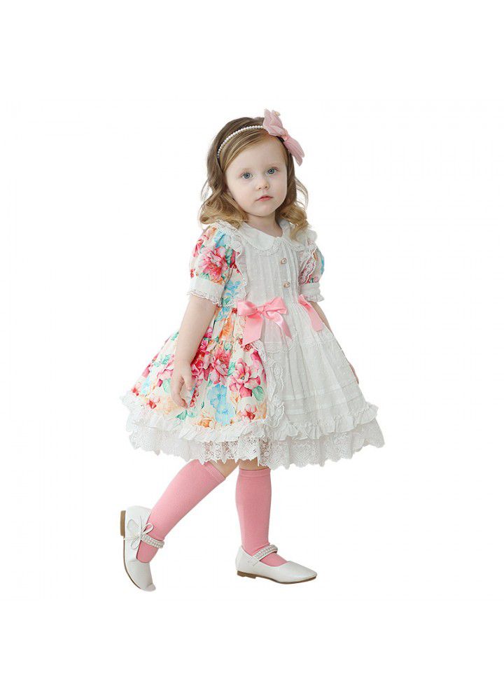 Baby dress Birthday Dress pompous skirt children Spanish princess skirt girl Lolita Dress 