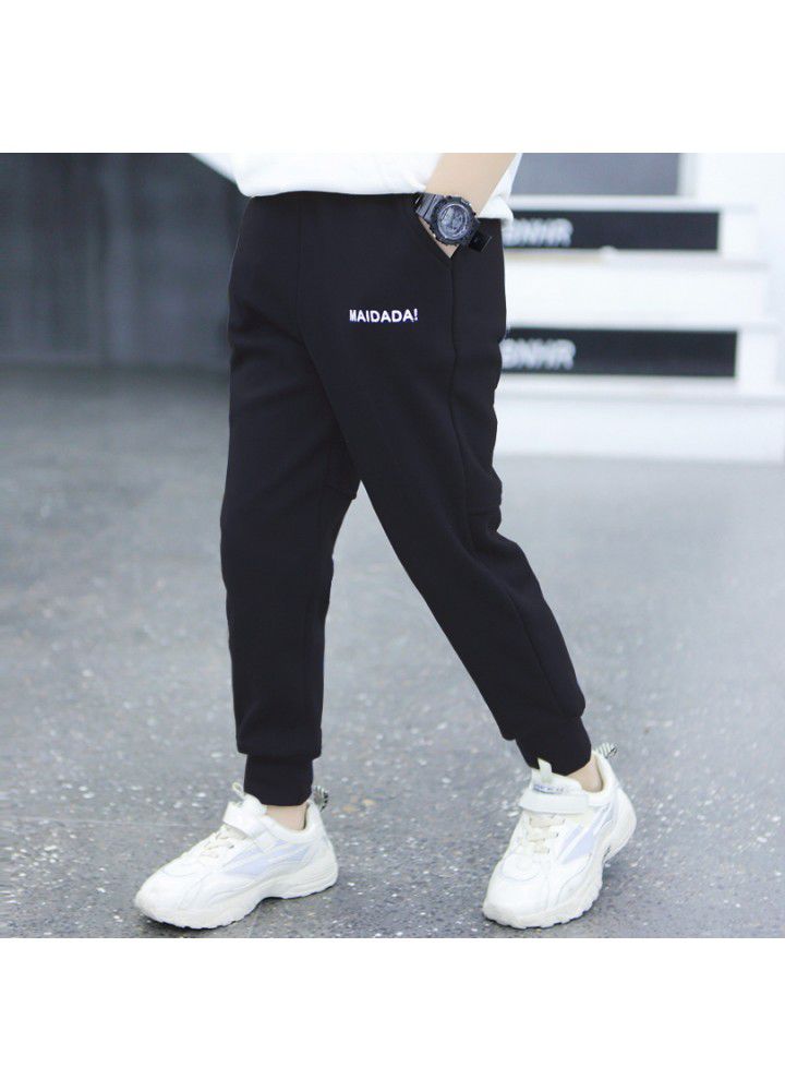 Boys' pants 2021 spring and autumn new boys' sports pants Korean CUHK children's casual pants streamline cotton pants 