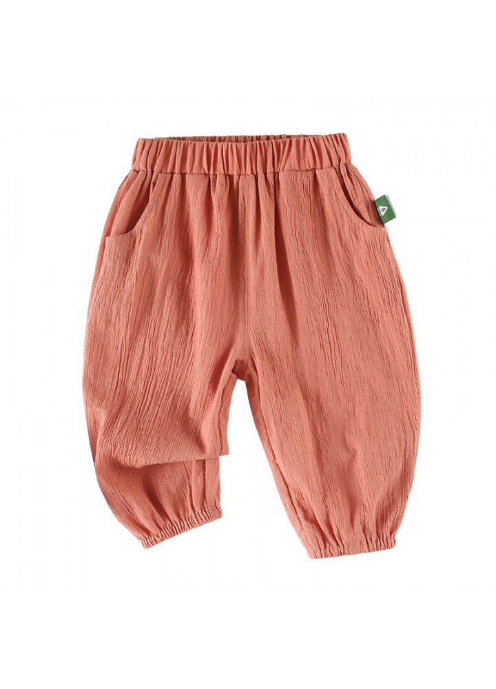 Amila children's summer pants 2021 new children's lightweight and breathable mosquito repellent pants for boys and girls 